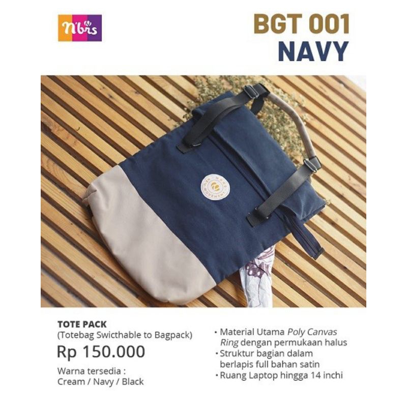 NIBRAS TAS BGT 001 NAVY| CREAM TERBARU