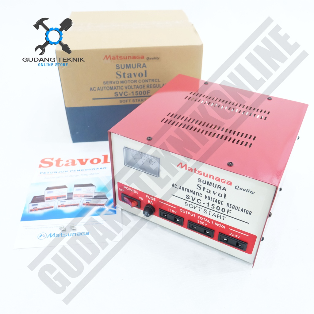 Stabilizer MATSUNAGA Stavol SVC1500F 1500Watt MATSUNAGA / Stabilizer Stabiliser Listrik Stavolt SVC 