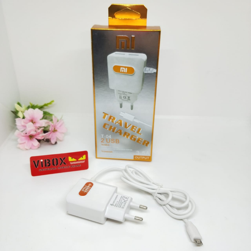 [MINIGO] CHARGER T04 3.5A 2USB + KABEL CASAN MICRO UNIVERSAL FOR ANDROID SMARTPHONE SAMSUNG