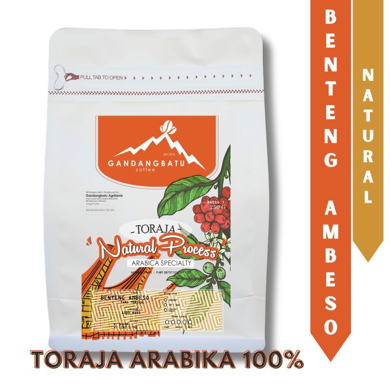 

Kopi Toraja Arabika Natural Benteng Ambeso 250 gram Bubuk atau Biji Specialty Coffee
