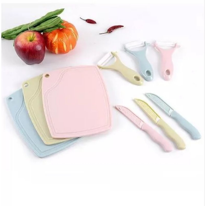 PISAU SET KERAMIK 3IN1 TALENAN PEELER BUAH ceramic fruit Knife Alat Dapur Kupas Sayur Kitchen