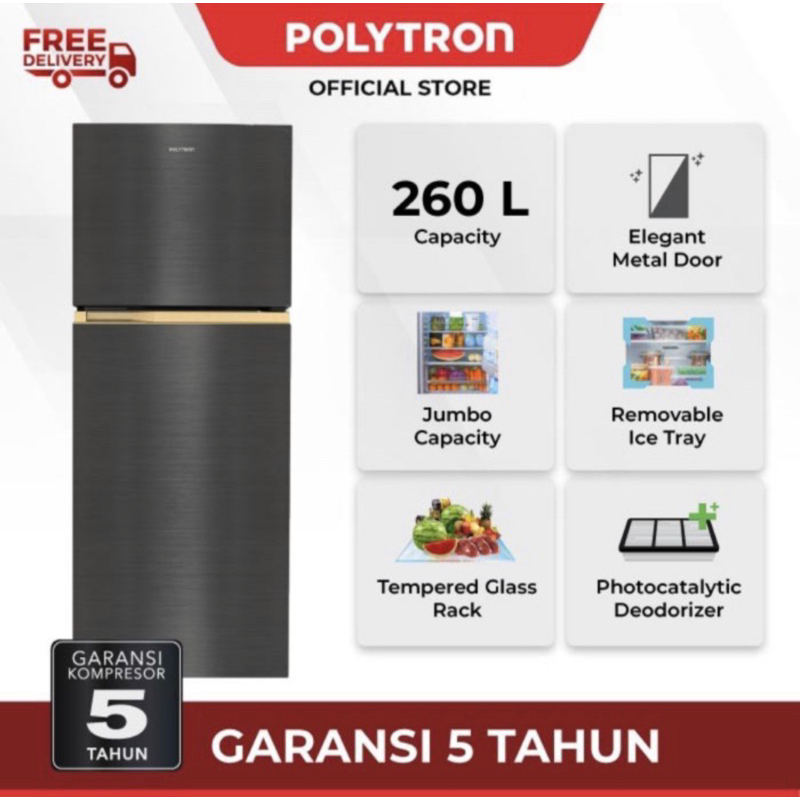 kulkas Polytron 2 pintu 260 liter PRW 292T / 292 T