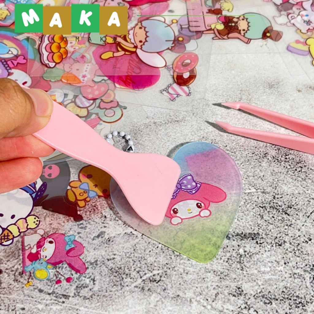 

Sticker CYW set sanrio stiker sanrio anti air sticker kuromi melody cinammonroll vinyl transparan perlengkapan DIY journaling