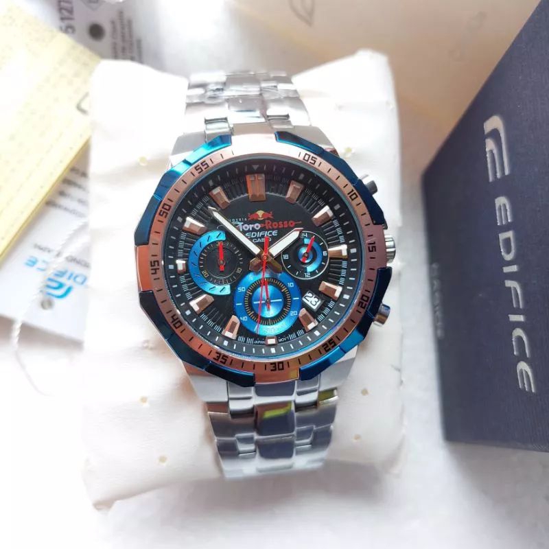 Jam Tangan Casio Edifice EFR564 Toro Rosso Chronograph Aktif Original