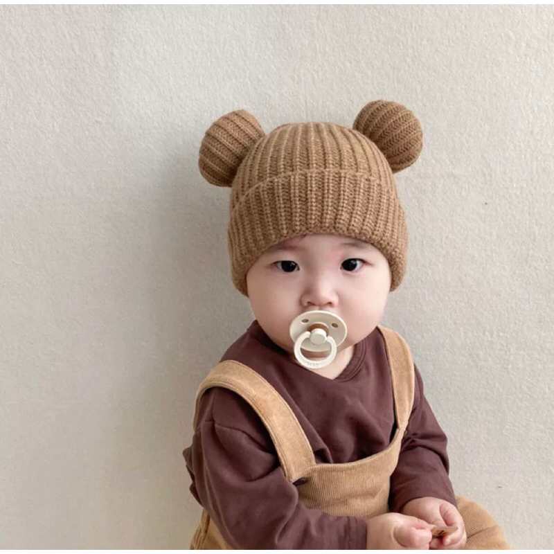 Topi Rajut Anak Motif Kuping / Topi Rajut Bayi Motif Kuping / Topi Kupluk