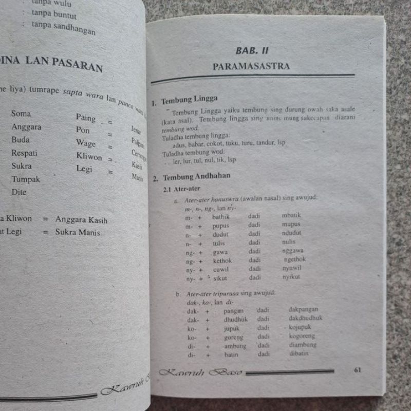 KAWRUH BASA JAWA PEPAK ORIGINAL APOLLO
