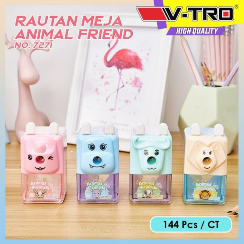 Rautan/Peruncing/Serutan Meja motif Binatang(PCS)/Ongotan/Orotan Pensil Putar Animal 7271