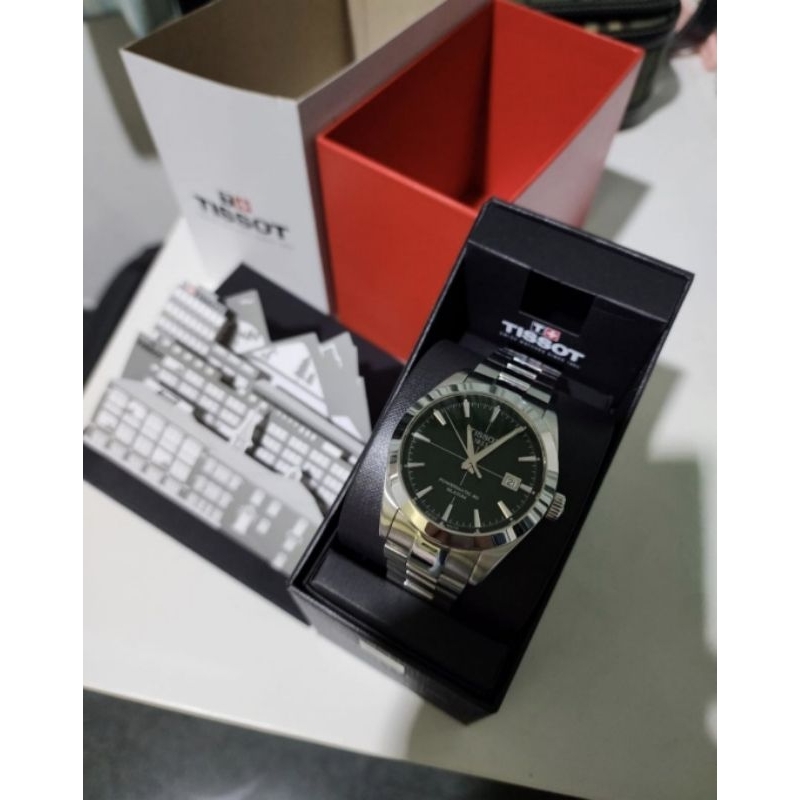 Tissot Gentleman Powermatic 80 Silicium Green Dial - Original - Like New In Box