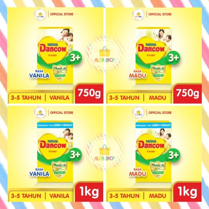 Susu Nestle Dancow 3+ 750gram - 1kg Vanila / Coklat / Madu Susu Pertumbuhan Anak Usia 3 - 5 Tahun