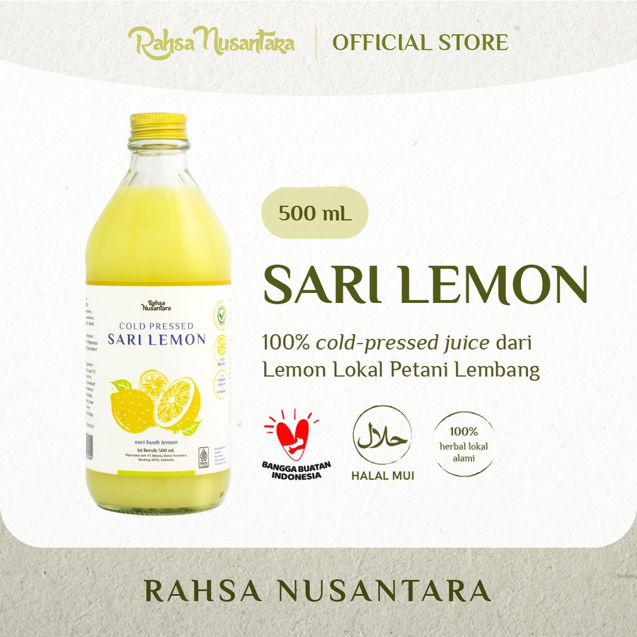 

Rahsa Nusantara, Sari Lemon Premium Juice Murni Lokal Asli / HALAL - 500mL
