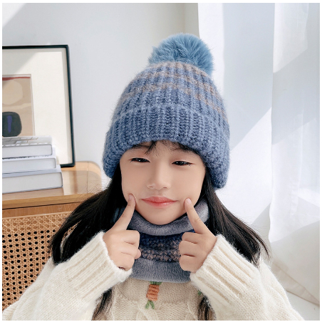 Topi Kupluk dan Syal Anak Musim Dingin 1 Set Winter