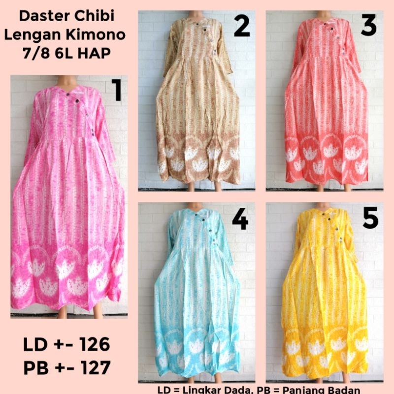 DASTER CHIBI LENGAN 7/8 KIMONO 6L JUMBO HAP LD 120 CM BUSUI FRIENDLY KLAR