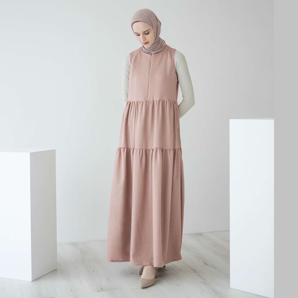 Tanya by Aska Label - Innerdress wanita sleeveless tiered dress tanpa lengan busui friendly bahan tebal tidak transparant