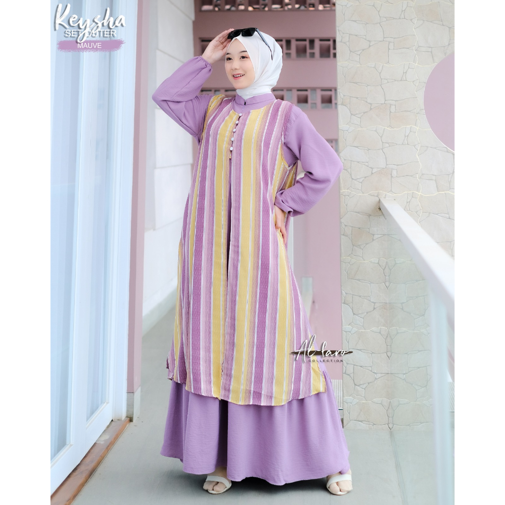 GAMIS SET OUTER DIANDRA KEYSHA BY ALFARO model terbaru kekinian etnik batik ootd ramadhan lebaran hajatan casual formal