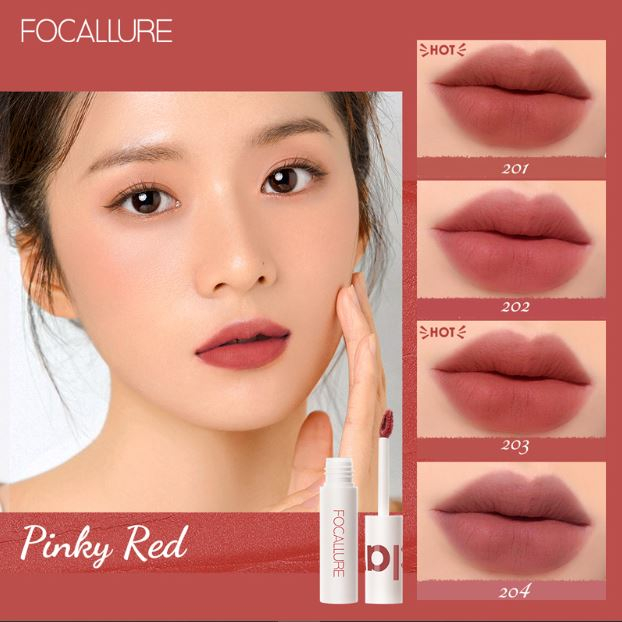 FOCALLURE Lipstik Cream Velvet-Mist Matte Lip Clay Kosmetik Bibir Tahan Lama