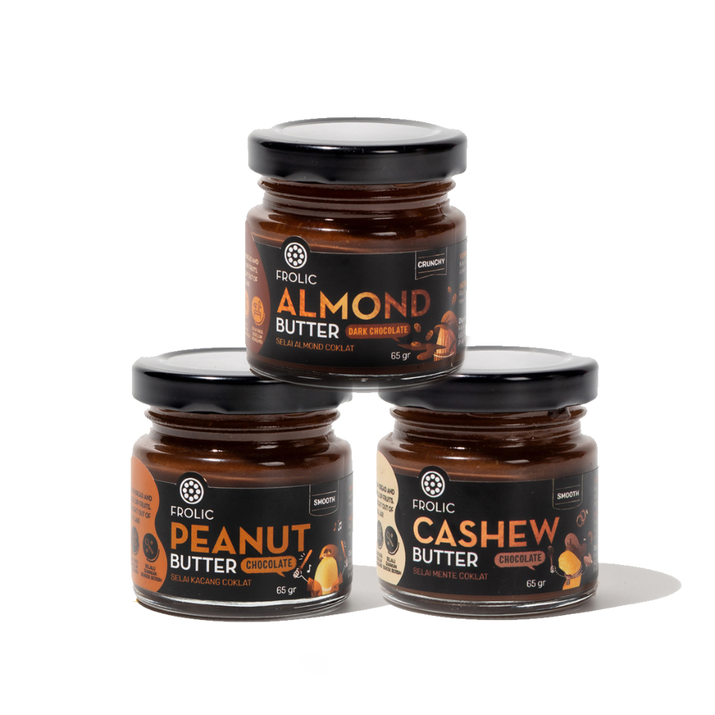 

FROLIC Natural Almond/Cashew/Peanut Butter Chocolate Coklat Spread Selai