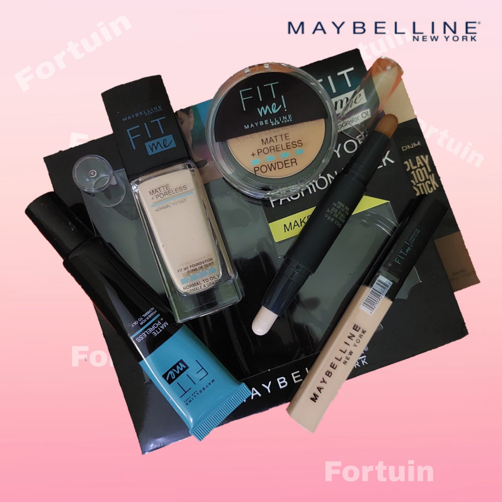 Paket MakeUp Maybelline Fit Me 4in1 + Contour DNM Foundation