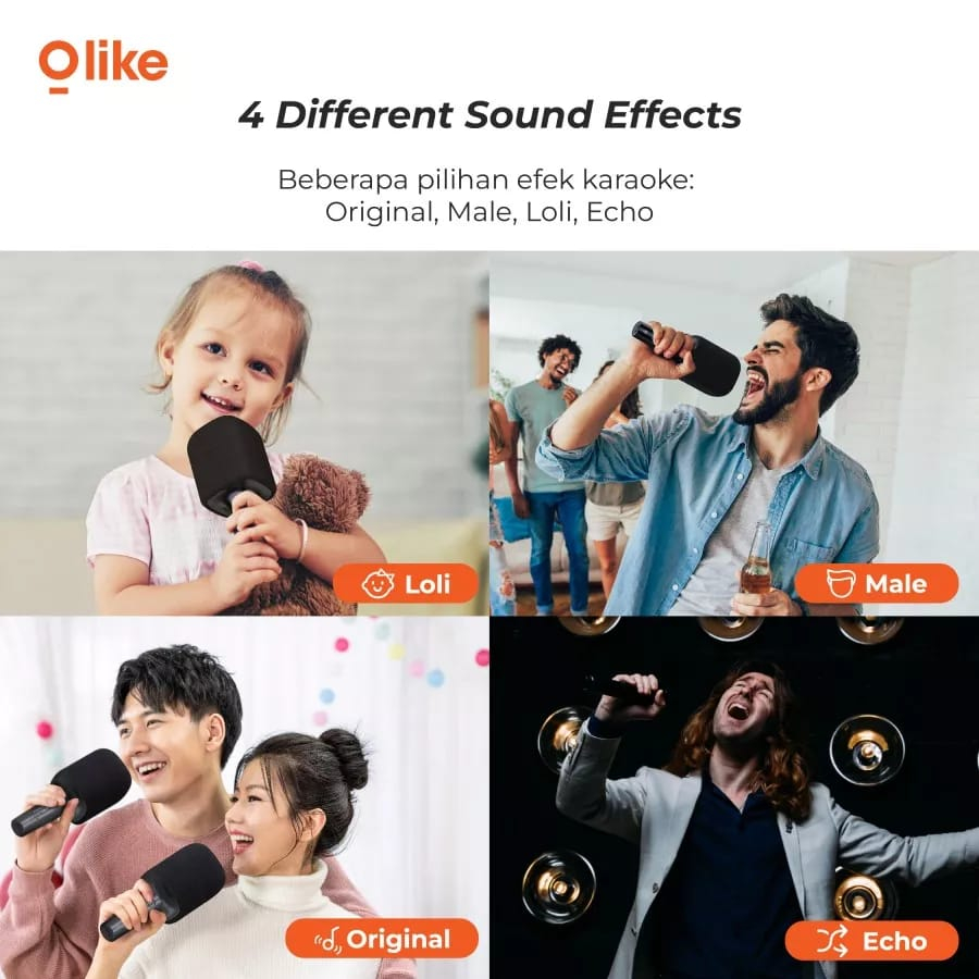 C_ Olike KM1 Microphone Portable Bluetooth 5.0 Mic Combo Smart Karaoke