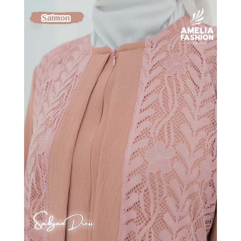 GAMIS SABYAN ORI AMELIA FASHION DRESS OOTD MODERN KEKINIAN GAMIS LEBARAN TERBARU