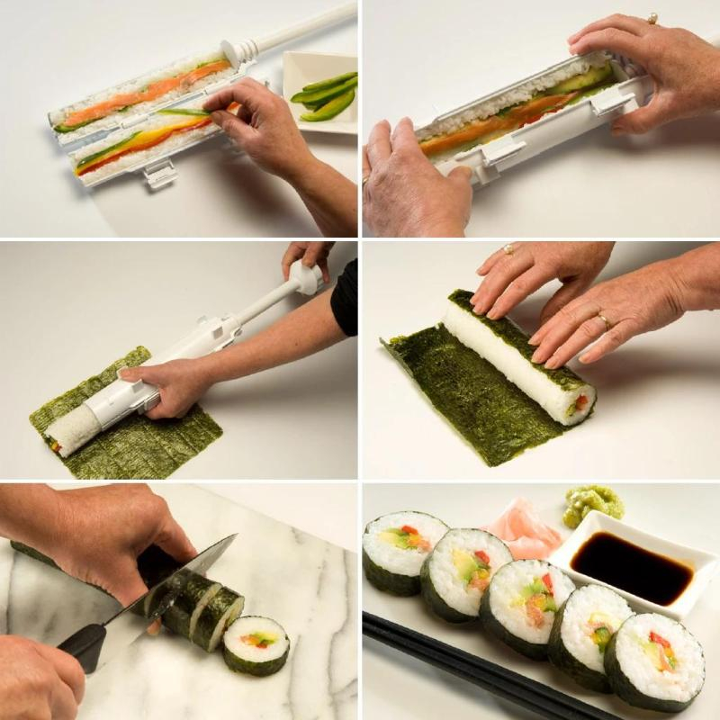 Mi.more Mesin Sushi DIY Cetakan Sushi Sushi Bazooka Jepang Cetakan Sushi Bazooka Beras Daging Sayuran DIY Membuat Perangkat Dapur Roller Pembuat Sushi / Cetakan Sushi