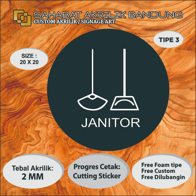 

AKRILIK SIGNAGE JANITOR TIPE 3