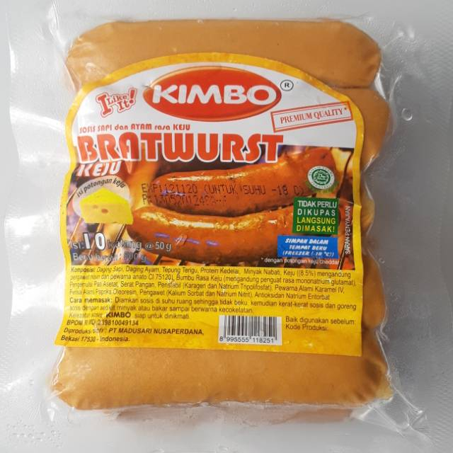 

Kimbo sosis jumbo bratwurst keju s10 500gr