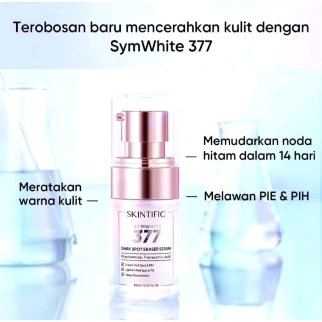 SKINTIFIC SymWhite 377 Dark Eraser Spot Serum Mencerahkan Kulit Brightening Serum Penghilang Flek Hitam Pencerah 20ML