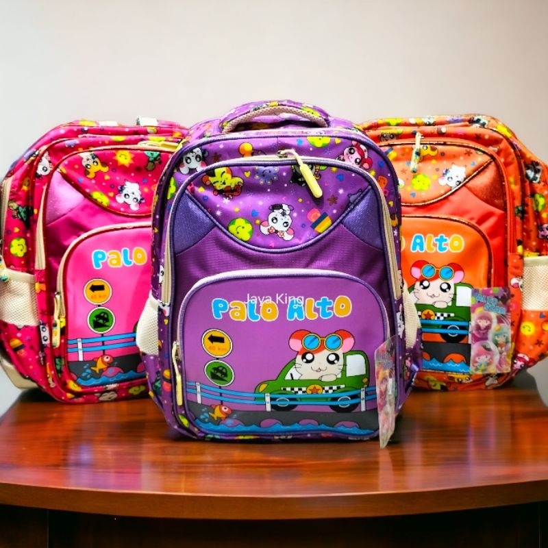 Ransel Palo Alto Hamtaro 16 Inch Tas Sekolah TK Anak Laki Perempuan