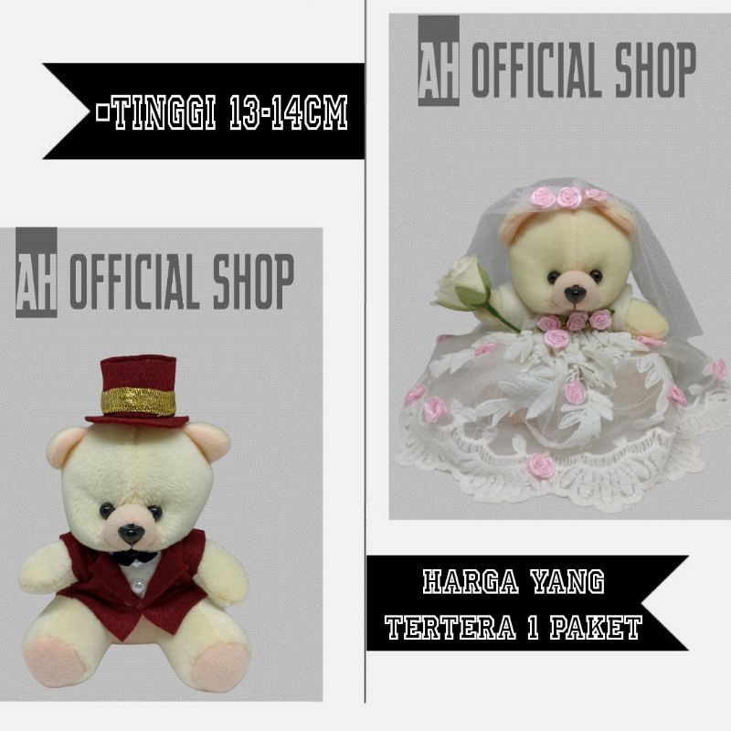 PROMO Bear Wedding / Bear Nikahan / Boneka Nikahan / Hadiah Wedding / Hiasan Cake Wedding / Hiasan Bolu Nikahan