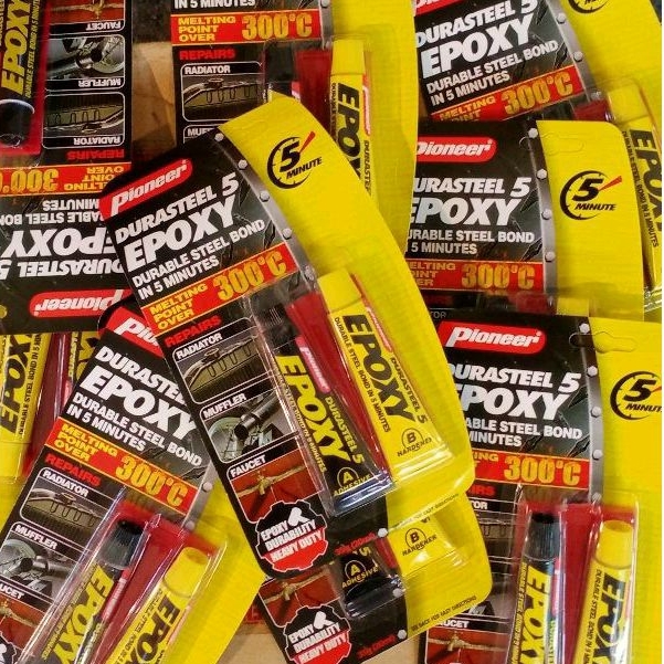 Pioneer Durasteel Epoxy 5 minute/Lem Tangki/Lem Kenalpot/Lem Radiator/Tahan Panas
