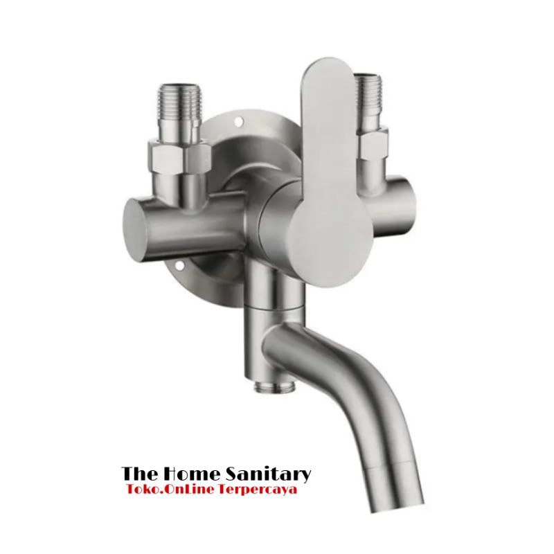 Kran bathup panas dingin stainless tanpa bobok