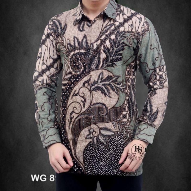 KEMEJA BATIK PRIA LENGAN PANJANG SIZE M L XL XXL BSWART batik HRB026