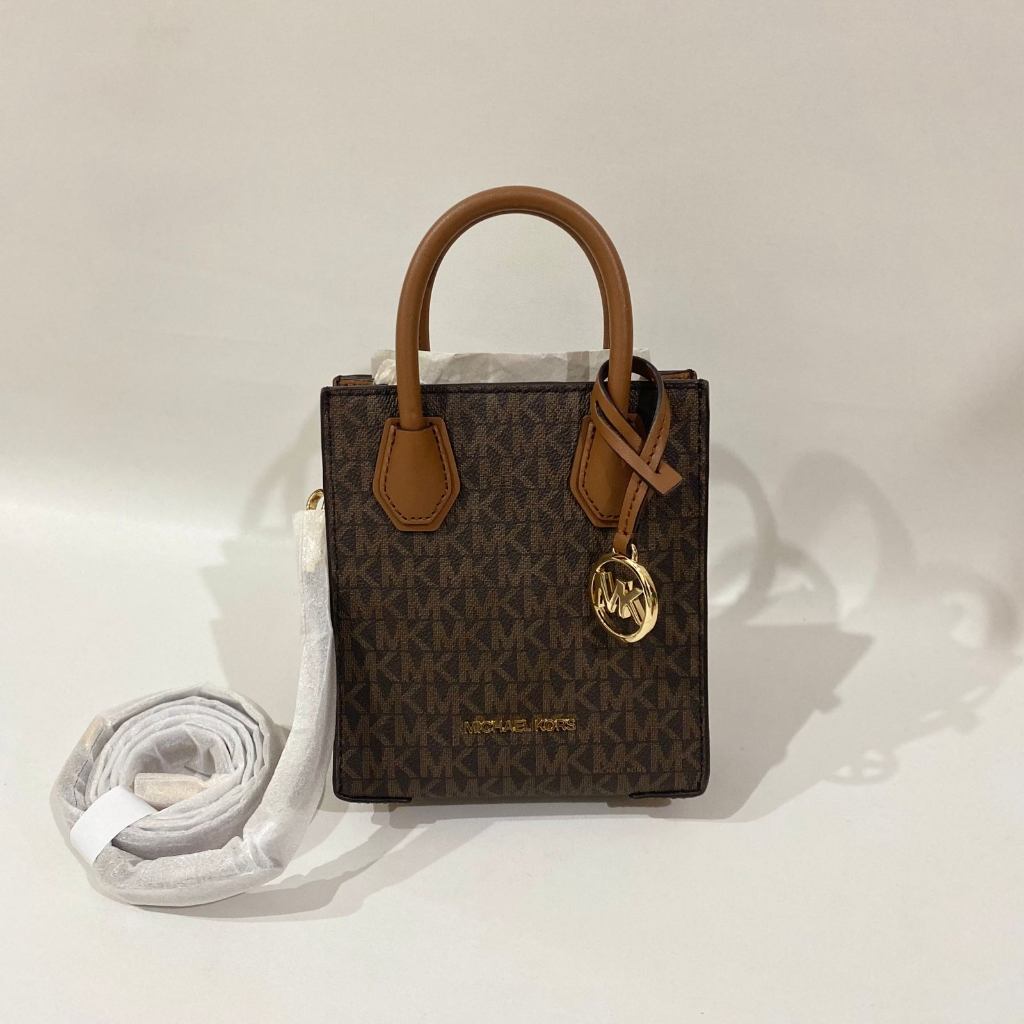 Michael kors mercer xs shopper crossbody  brown