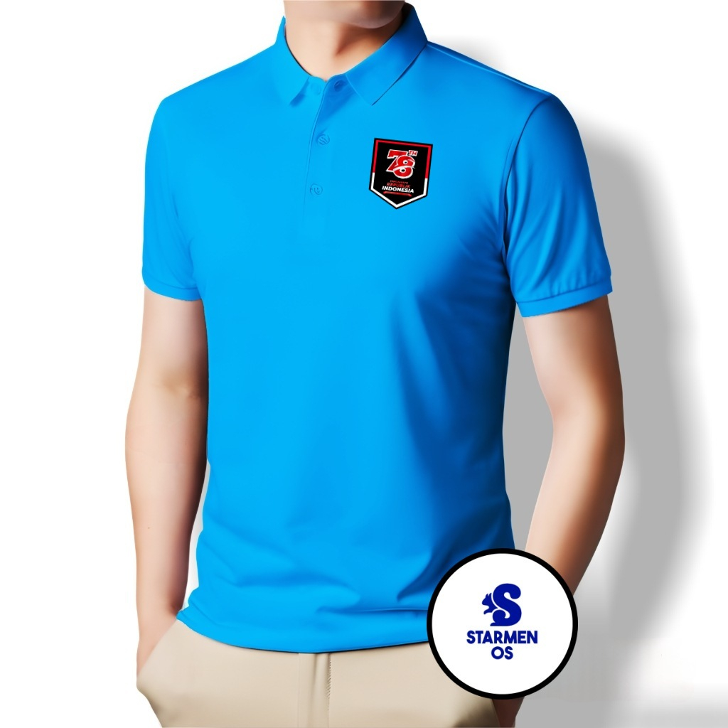 Kaos Wangki Polo T-Shirt Pria Kerah Polos Logo 17 Agustus 2023 / 78th Tipe B ( 20 WARNA ) Part 2