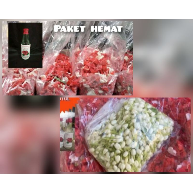 Kembang tabur Nyekar Kuburan Bunga Pihong + Air Mawar , bunga pihong + Melati Paket Hemat Murah