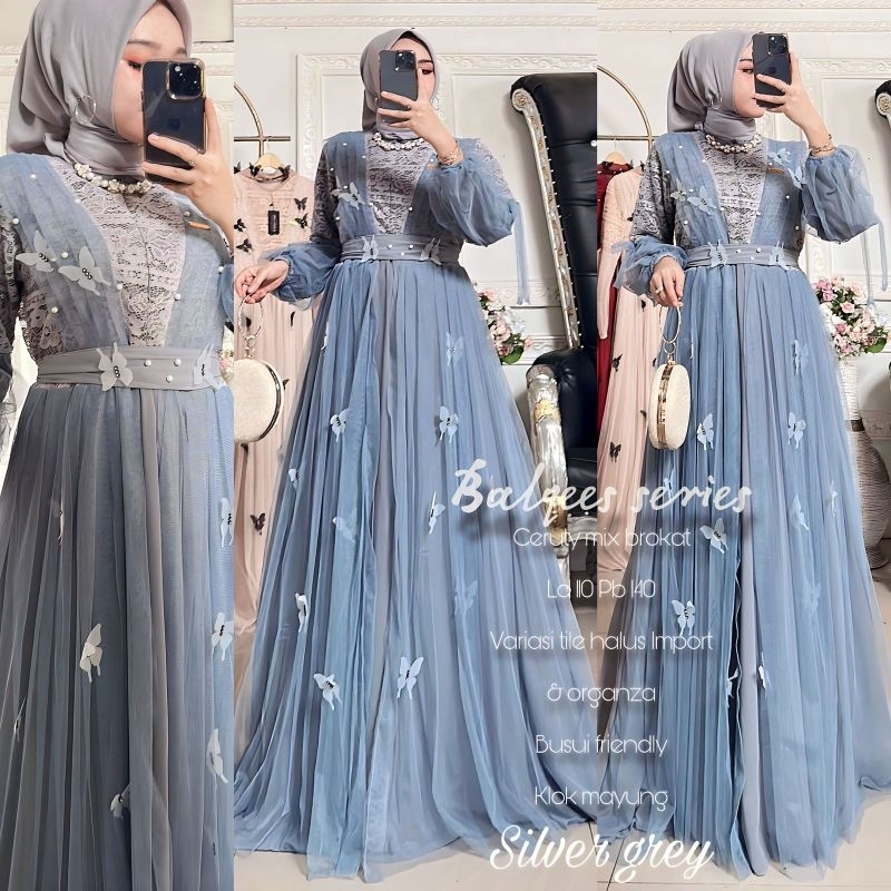 [NR FASHION] termurah new best seller. Elzisha label gamis balqees kupu