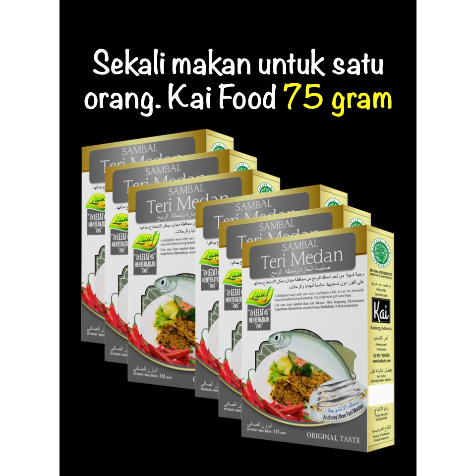 

Paket Hemat 6 SAMBAL TERI MEDAN Kai Food 12x75g