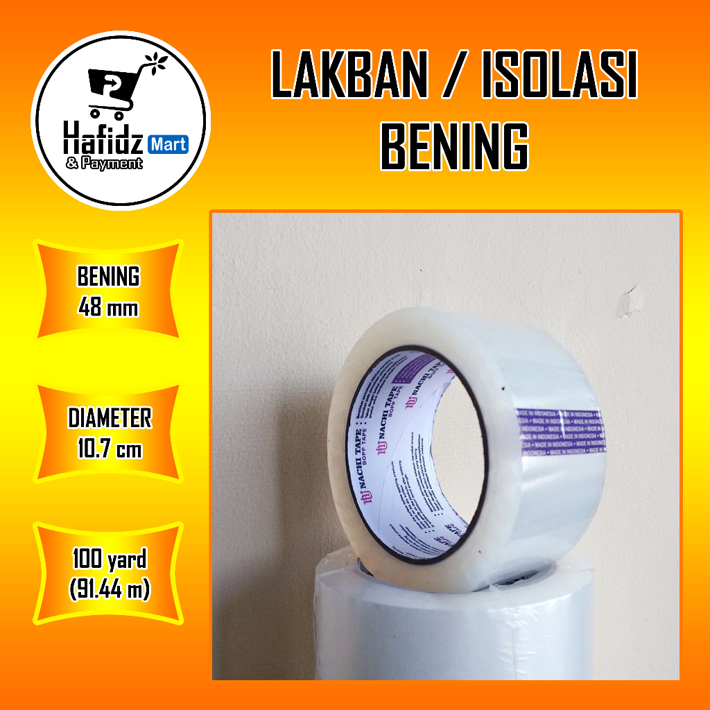 

Lakban Bening / Isolasi NACHI 2 inch x 100 yard (48 mm x 100 yard)