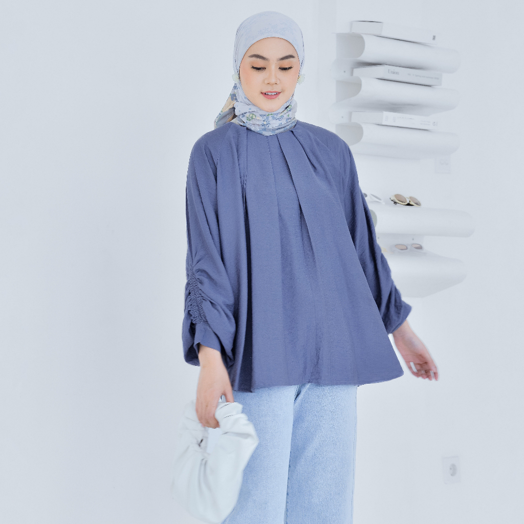 NUNA Anne Top | Atasan Top Blouse Linen Wanita Polos