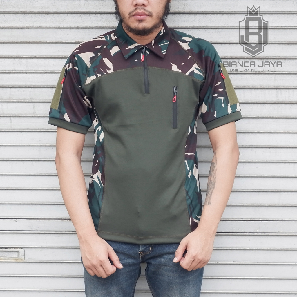 Biancaonlineshop - Baju Kaos BDU Tactical Pria Loreng Malvinas Scuba Tebal Lengan Pendek Terbaru