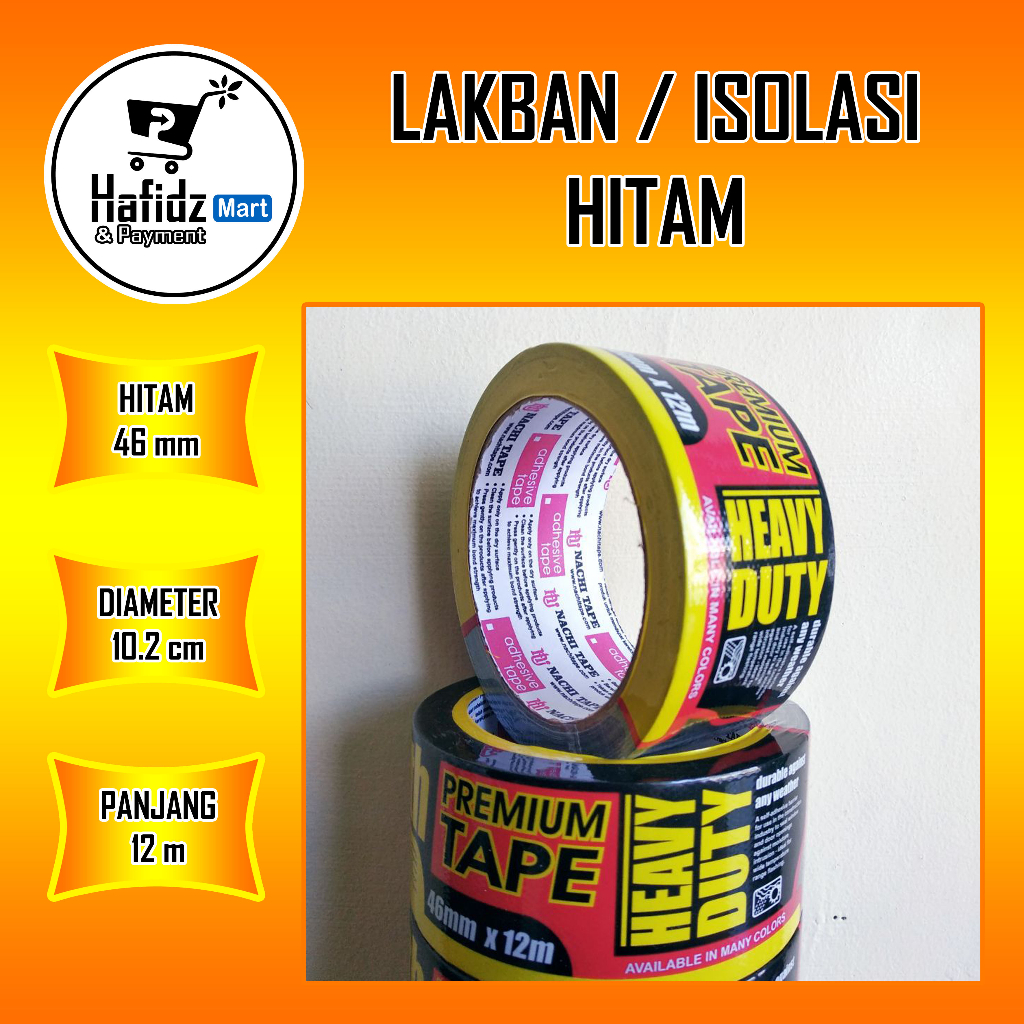 

Lakban Kain Hitam / Isolasi NACHI 2 inch x 12 meter (46 mm x 12 meter)