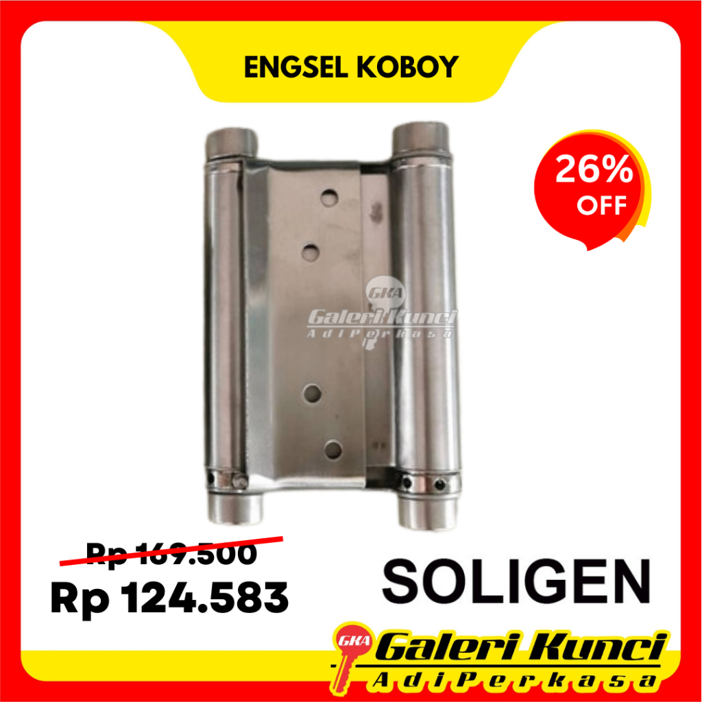 Engsel Koboi SOLIGEN SLG 4 Inch SS Engsel Pintu Koboy Spring Hinge