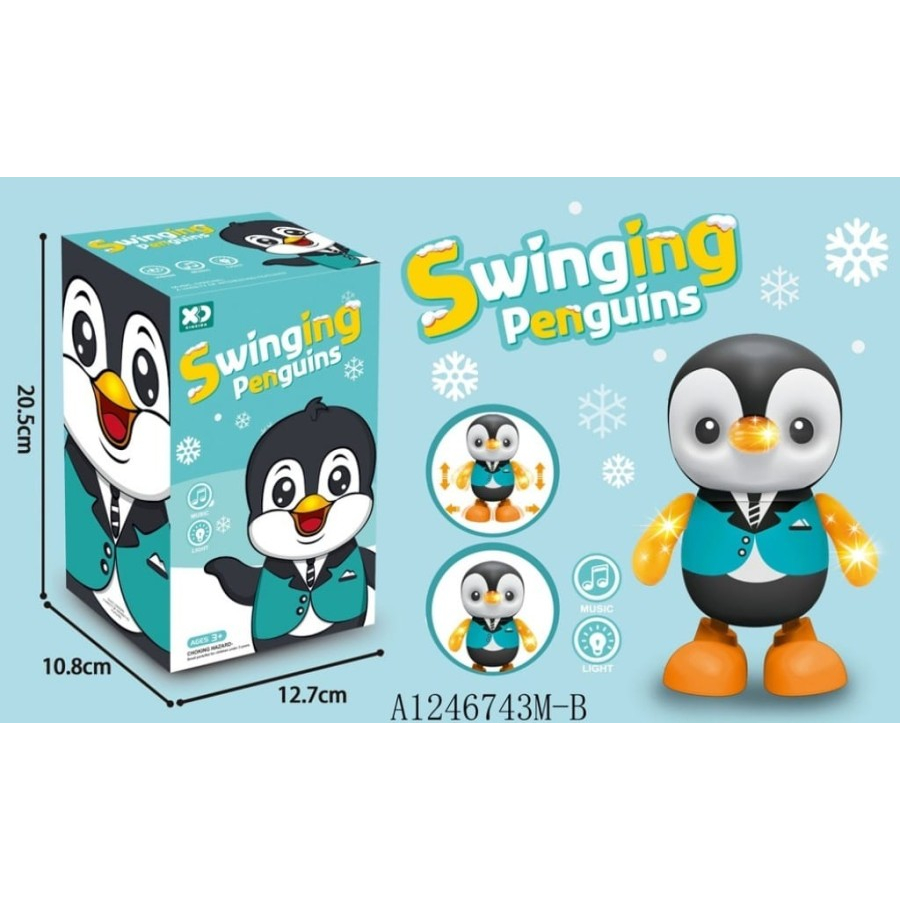 M153L Mainan Dance and Swinging Penguin Music Joget Dancing with LED mbs