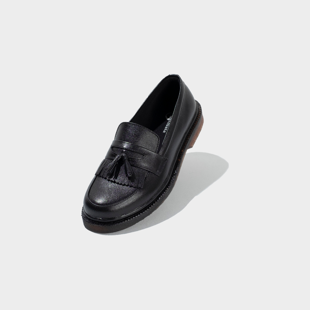 Xcloud x Satmata Sepatu Formal SlipOn Casual Pria KANSARA Kulit Asli Black