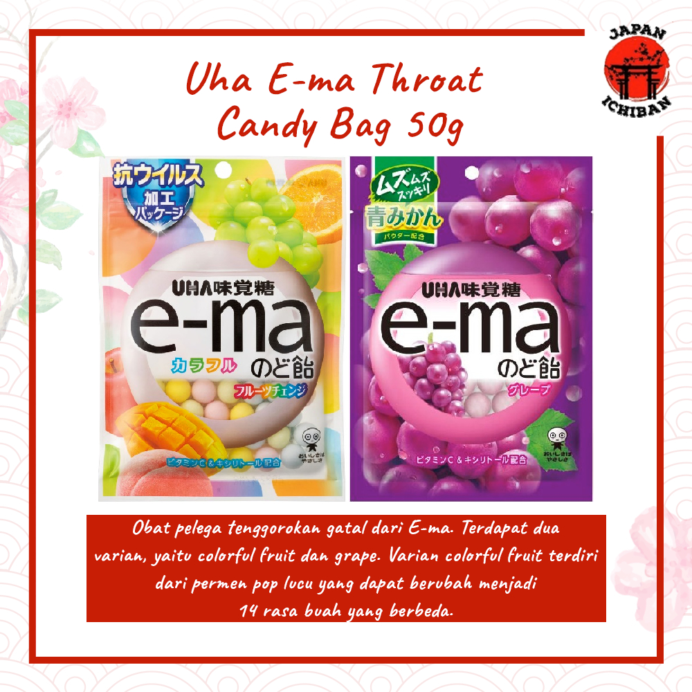 

Uha E-ma Throat Candy Bag 50g Pelega Tenggorokan Original Japan