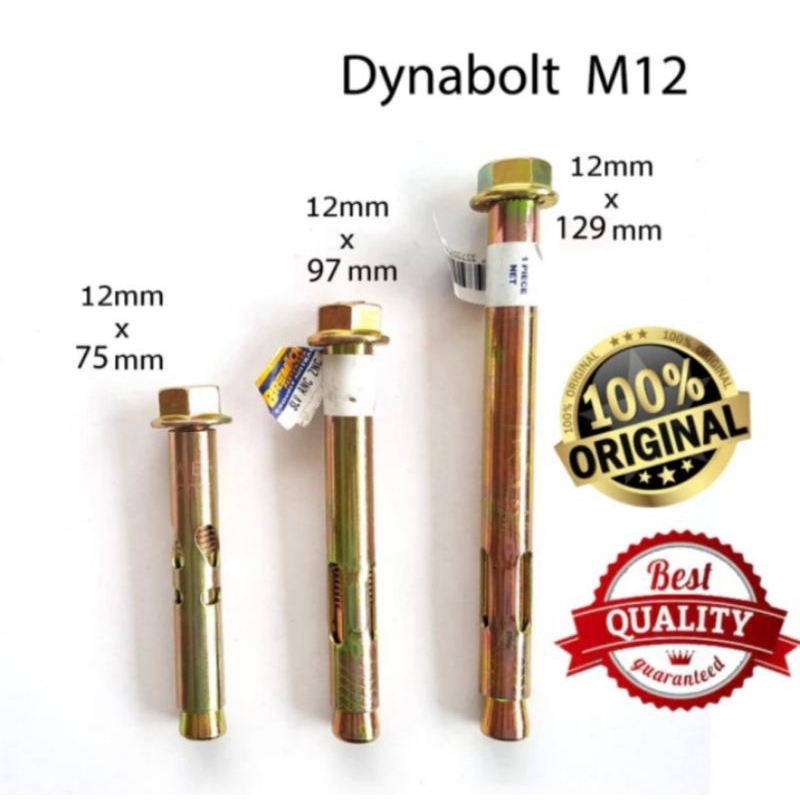 Dynabolt M12 Dinabolt 12 Baut Mur Bracket Tv Baut M12 Tembok Dinding