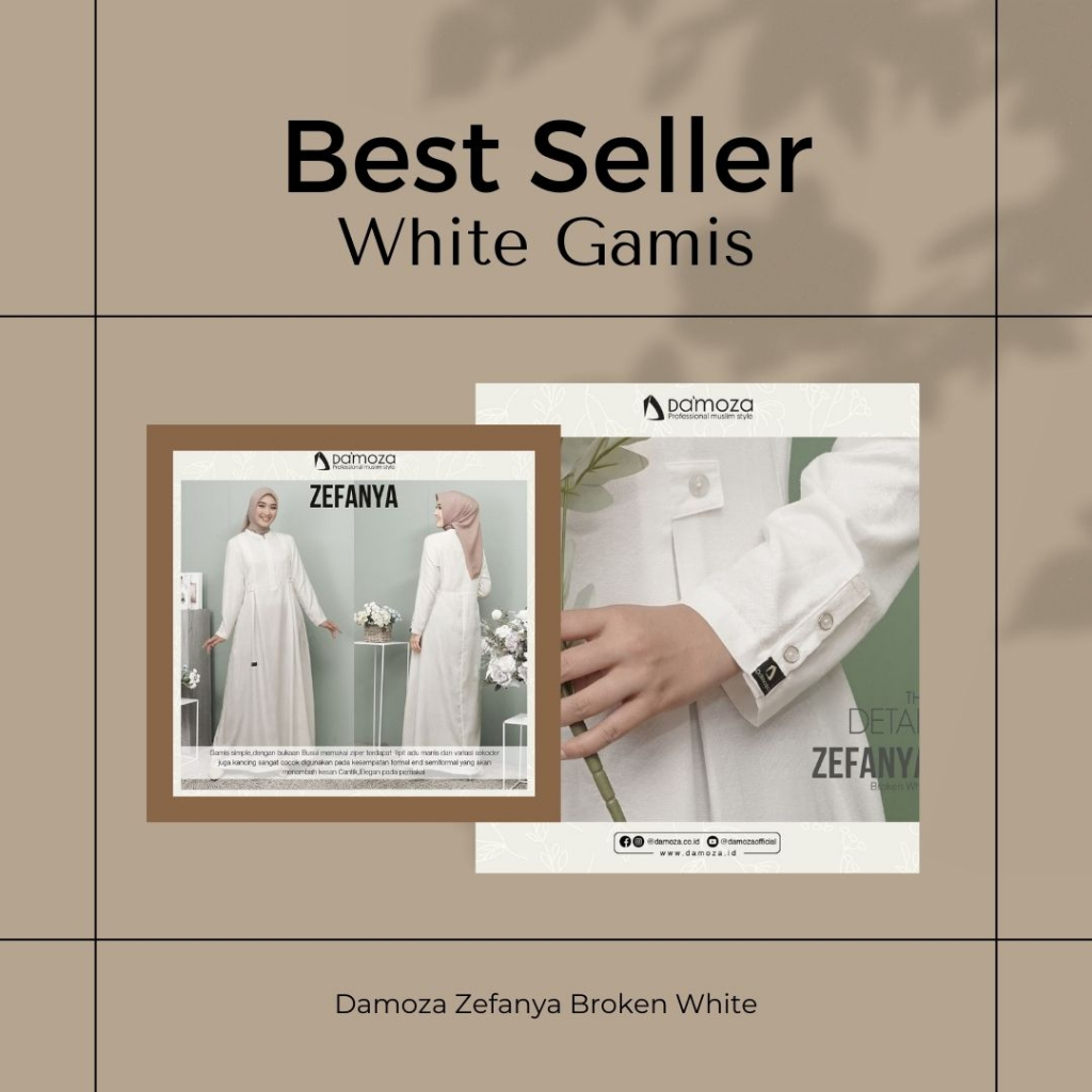 GAMIS DAMOZA ZEFANYA / GAMIS PUTIH / GAMIS DAMOZA PUTIH / DRESS PUTIH / GAMIS PUTIH ZEFANYA / GAMIS 