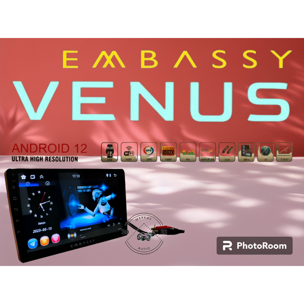 headunit android 7 inch embassy rumba 2/32gb