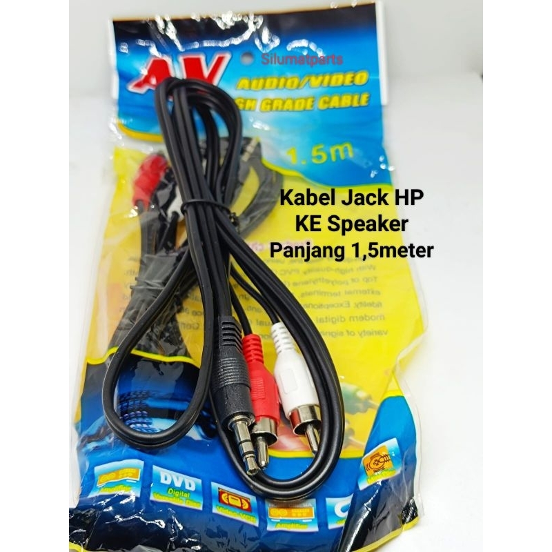 Kabel Rca To Jack Mini Stereo / Kabel Audio Rca Mini Stereo HP Ke Speaker 1,5meter