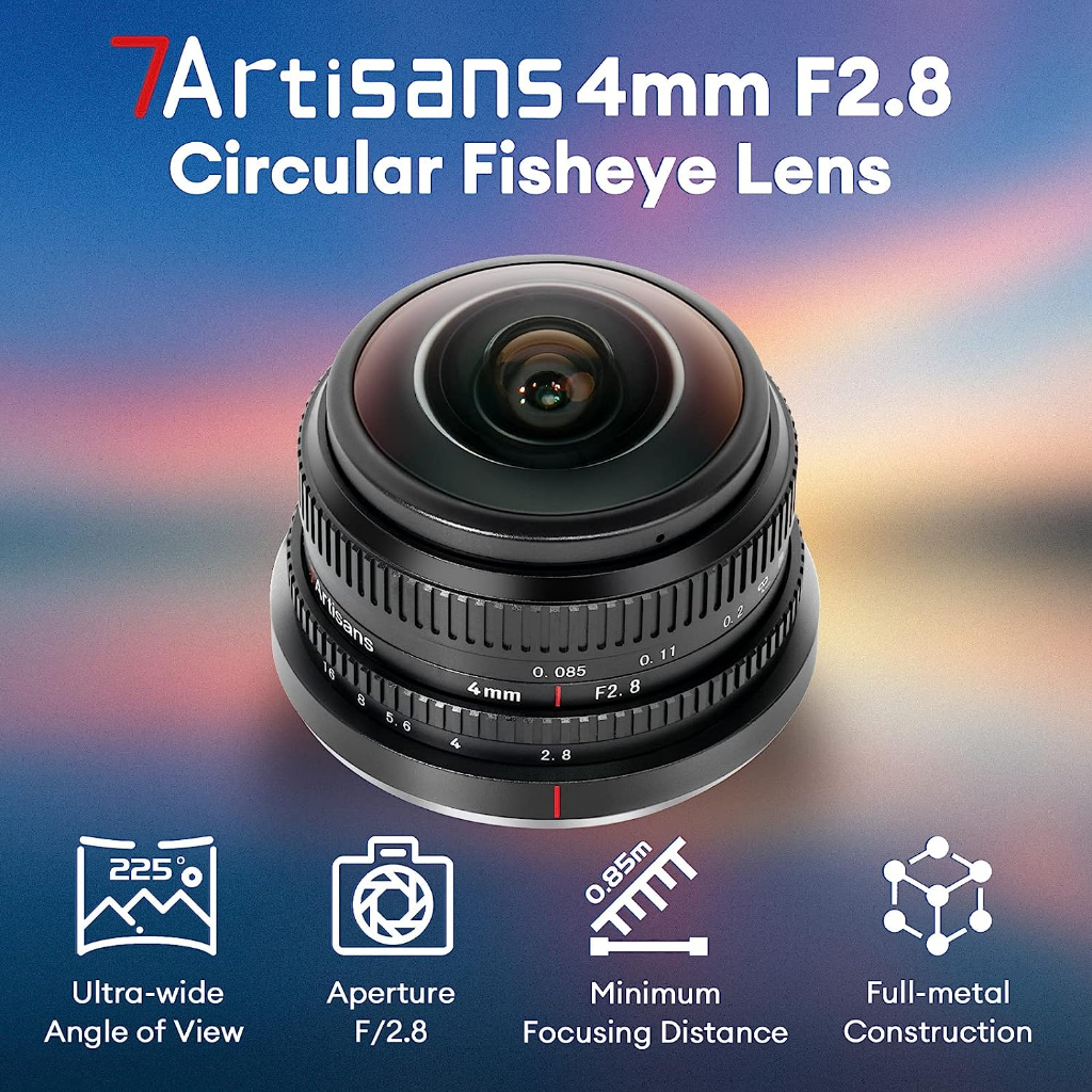 Lensa 7artisans 4mm F2.8 Circular Fisheye Lens For Fujifilm X-Mount